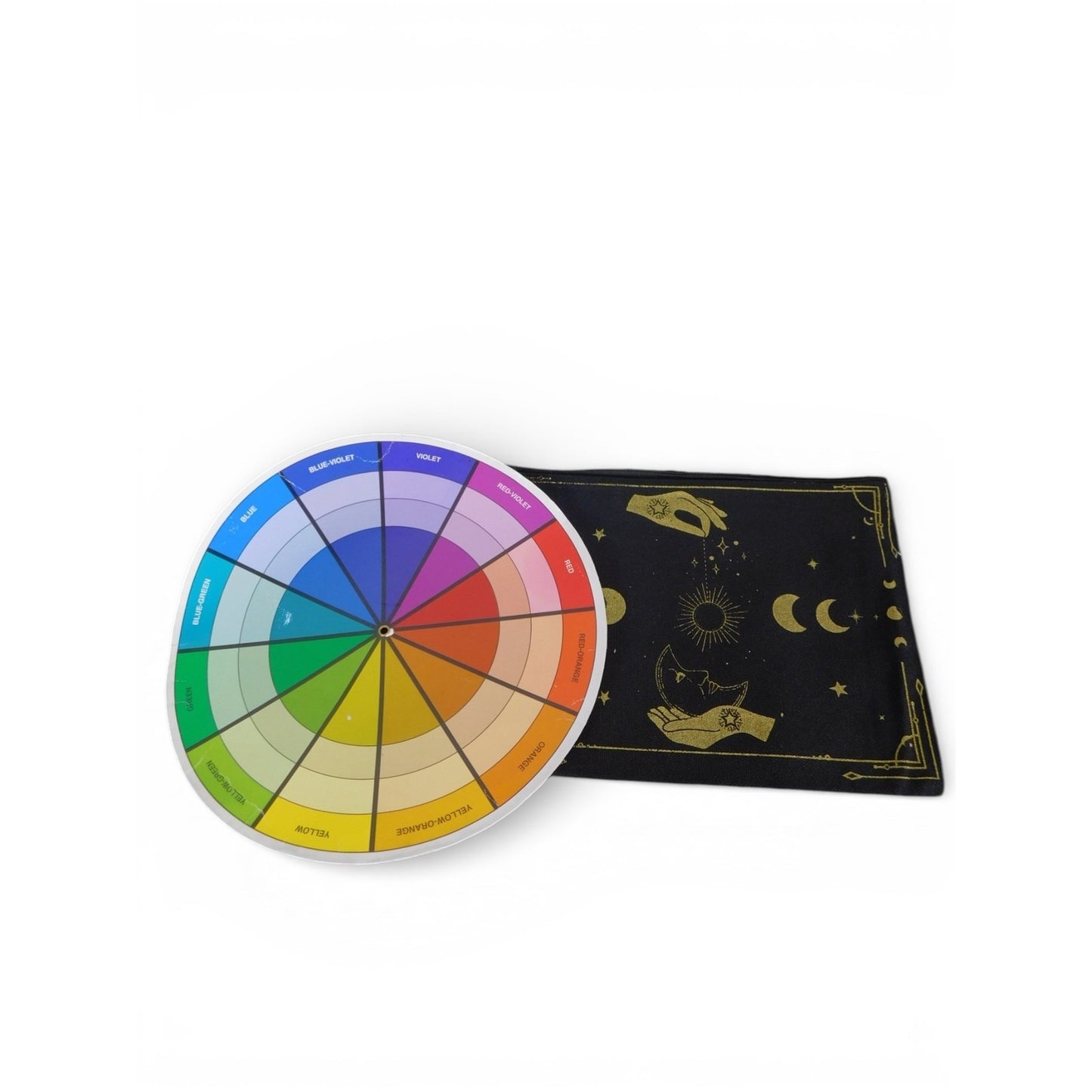 Celestial Clutch Bag Womens Small Black Canvas Moon Stars Zip Pouch Cosmetic