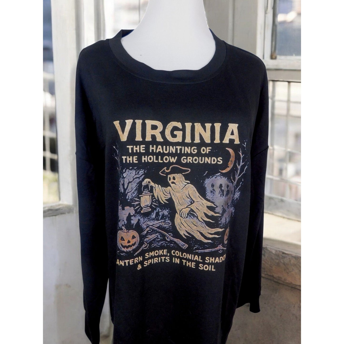 Virginia Ghost Sweatshirt Top XL - Haunted Colonial Witchcore - New