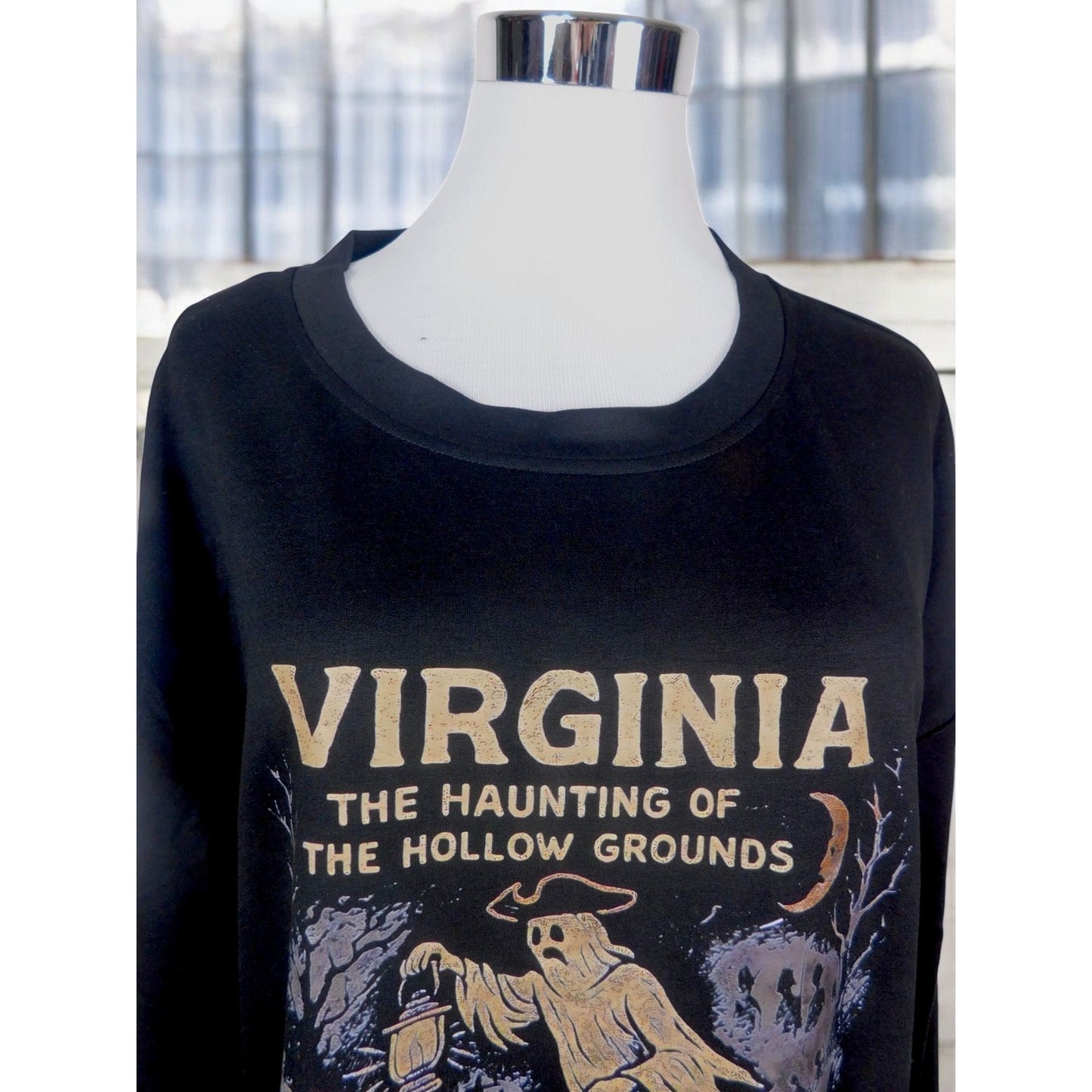 Virginia Ghost Sweatshirt Top XL - Haunted Colonial Witchcore - New