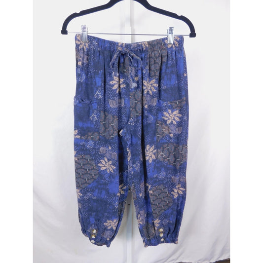 Batik XL Blue Cotton Joggers Drawstring Boho Witch