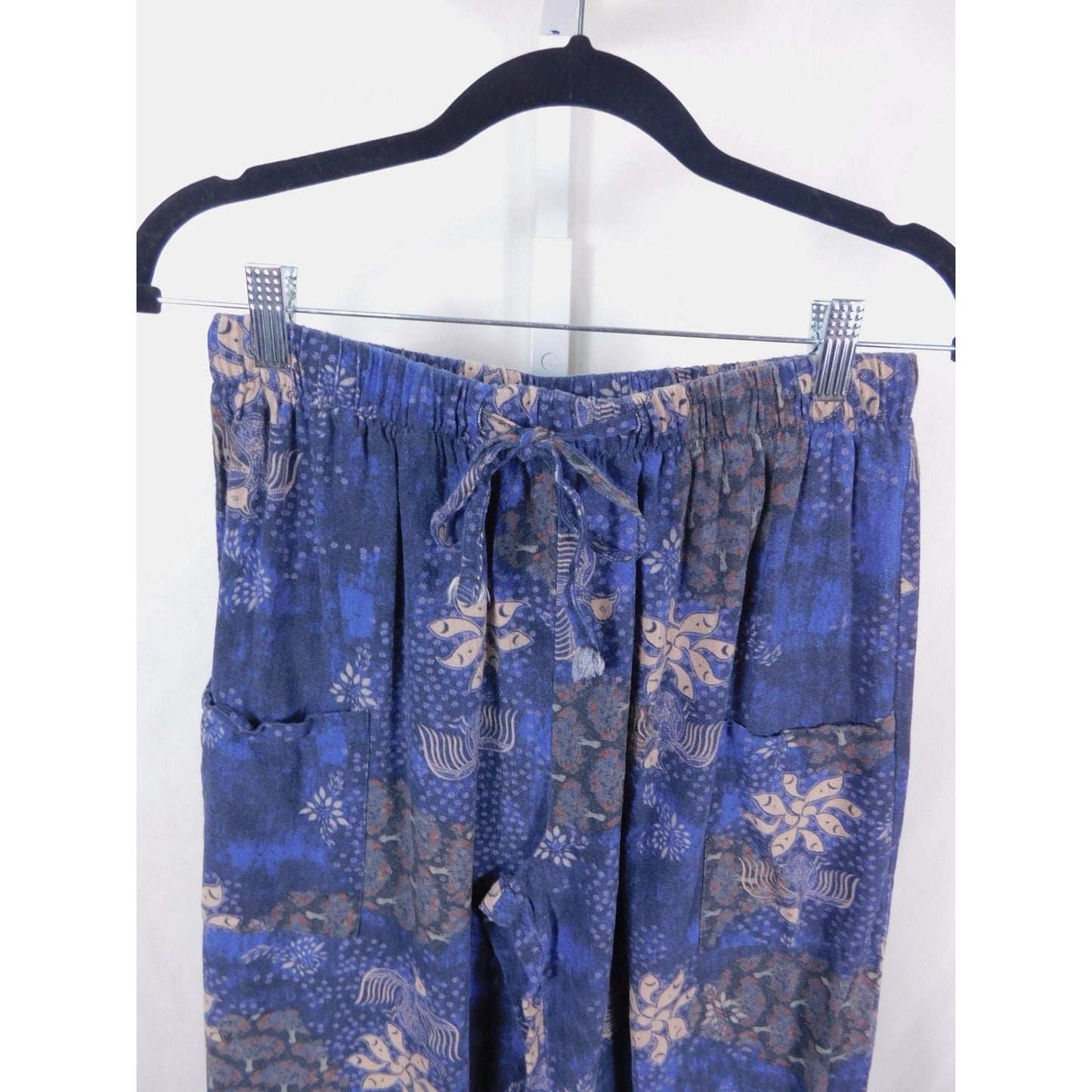 Batik XL Blue Cotton Joggers Drawstring Boho Witch