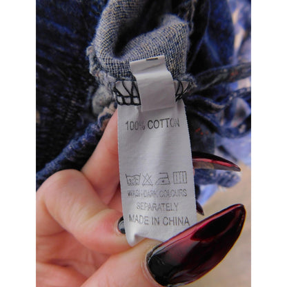 Batik XL Blue Cotton Joggers Drawstring Boho Witch