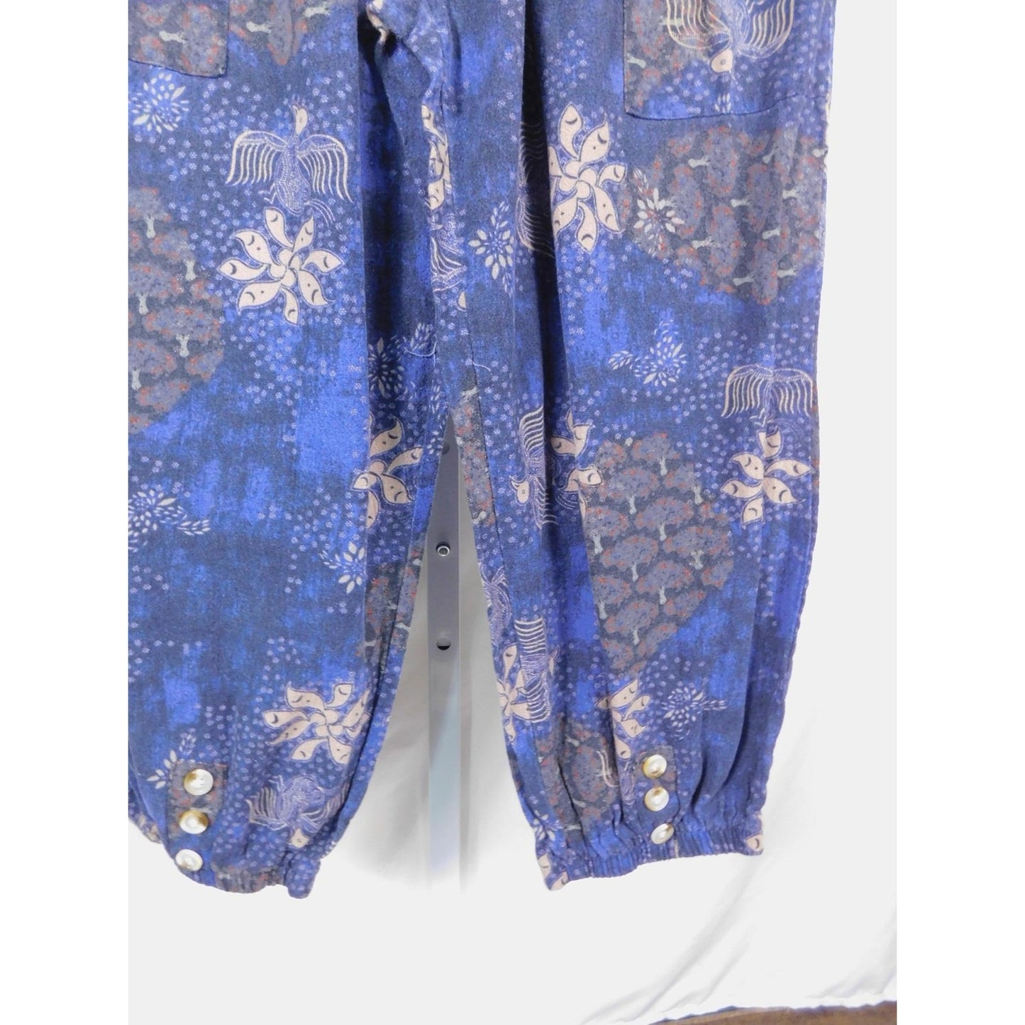 Batik XL Blue Cotton Joggers Drawstring Boho Witch