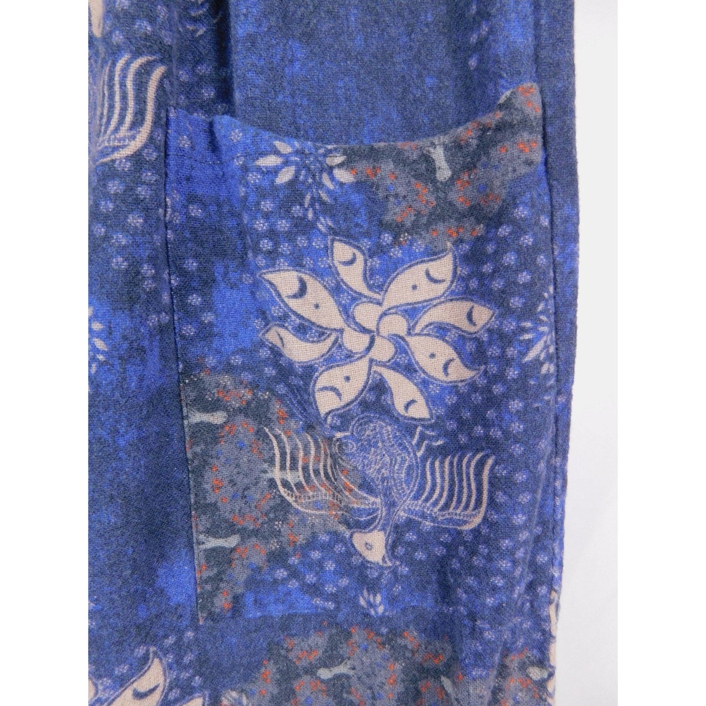 Batik XL Blue Cotton Joggers Drawstring Boho Witch