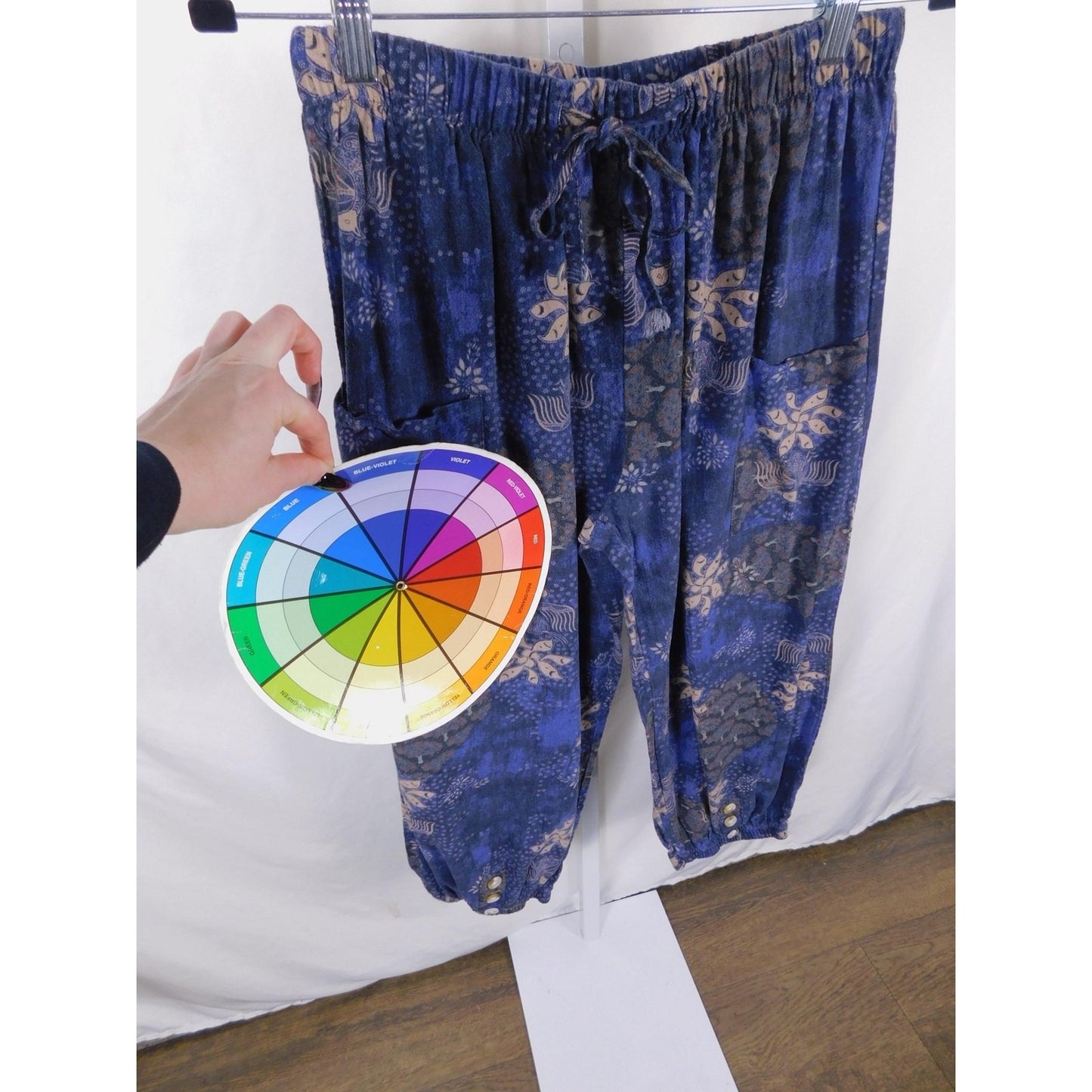 Batik XL Blue Cotton Joggers Drawstring Boho Witch