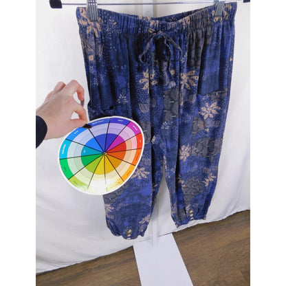 Batik XL Blue Cotton Joggers Drawstring Boho Witch
