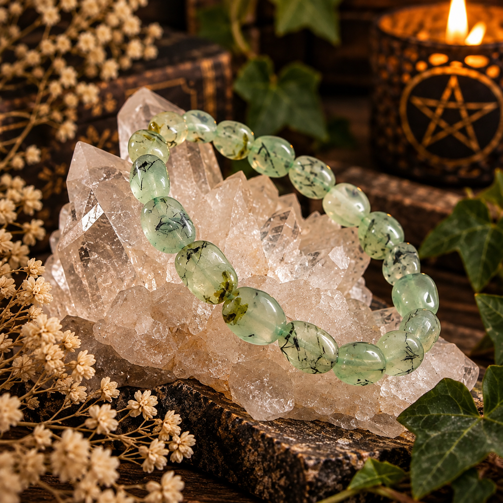 Prhenite Prehnite Stretch Bracelet | The Witches' Quest