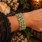 Natural Prehnite Tumbled Gemstone Stretch Bracelet