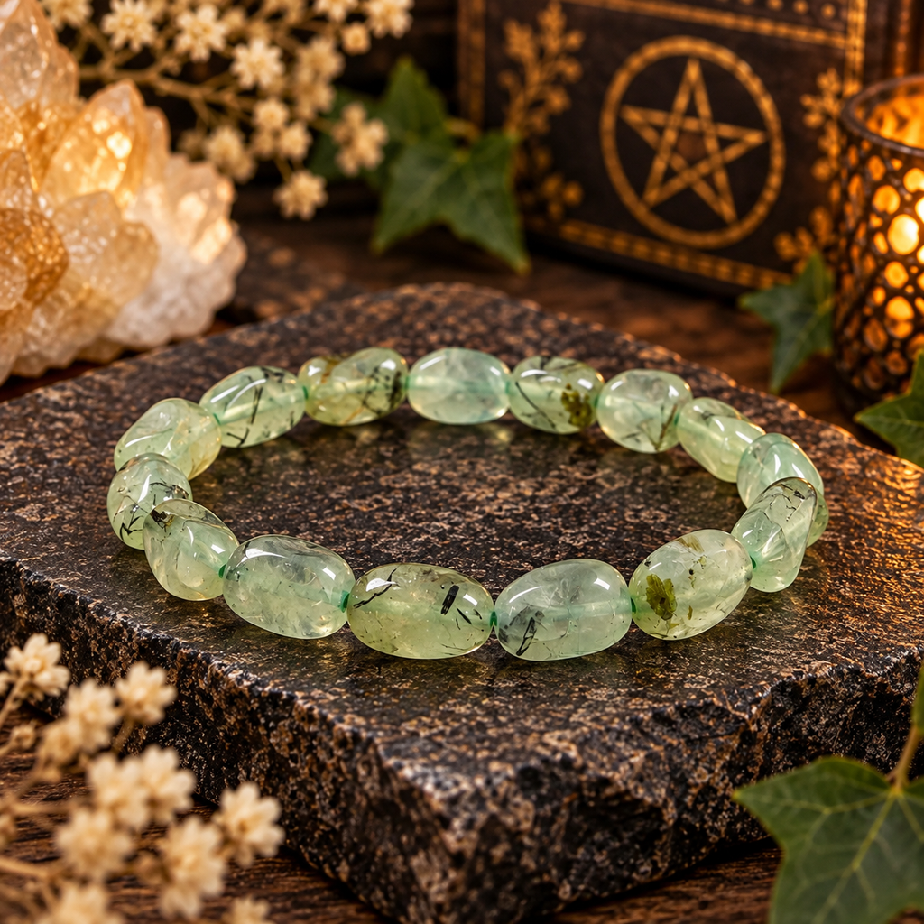 Prhenite Prehnite Stretch Bracelet | The Witches' Quest