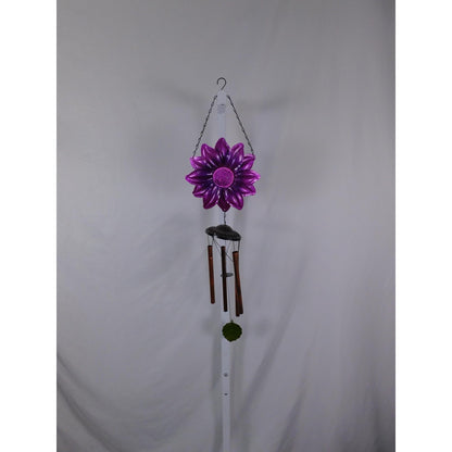 Purple Flower Metal Wind Chime Outdoor Garden Yard Decor Copper Tubes Hanging