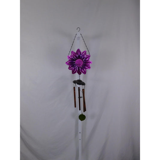 Purple Flower Metal Wind Chime Outdoor Garden Yard Decor Copper Tubes Hanging