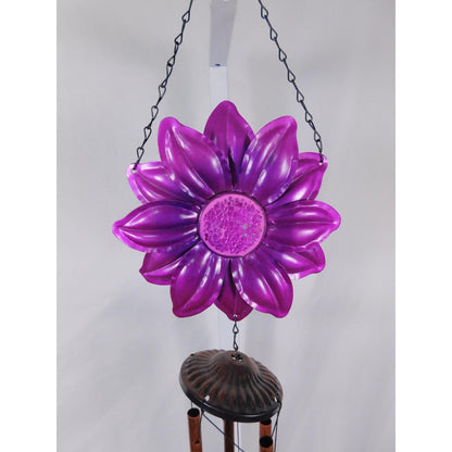 Purple Flower Metal Wind Chime Outdoor Garden Yard Decor Copper Tubes Hanging