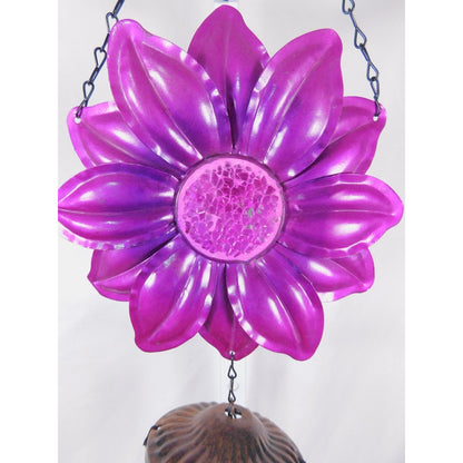 Purple Flower Metal Wind Chime Outdoor Garden Yard Decor Copper Tubes Hanging