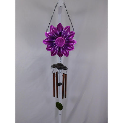 Purple Flower Metal Wind Chime Outdoor Garden Yard Decor Copper Tubes Hanging