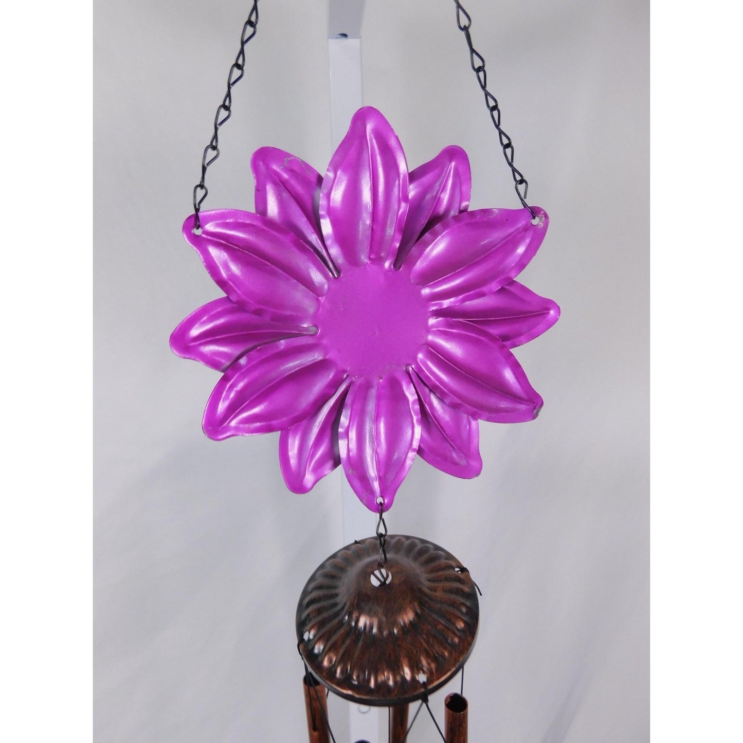 Purple Flower Metal Wind Chime Outdoor Garden Yard Decor Copper Tubes Hanging