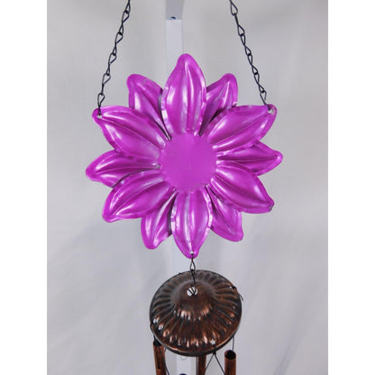 Purple Flower Metal Wind Chime Outdoor Garden Yard Decor Copper Tubes Hanging