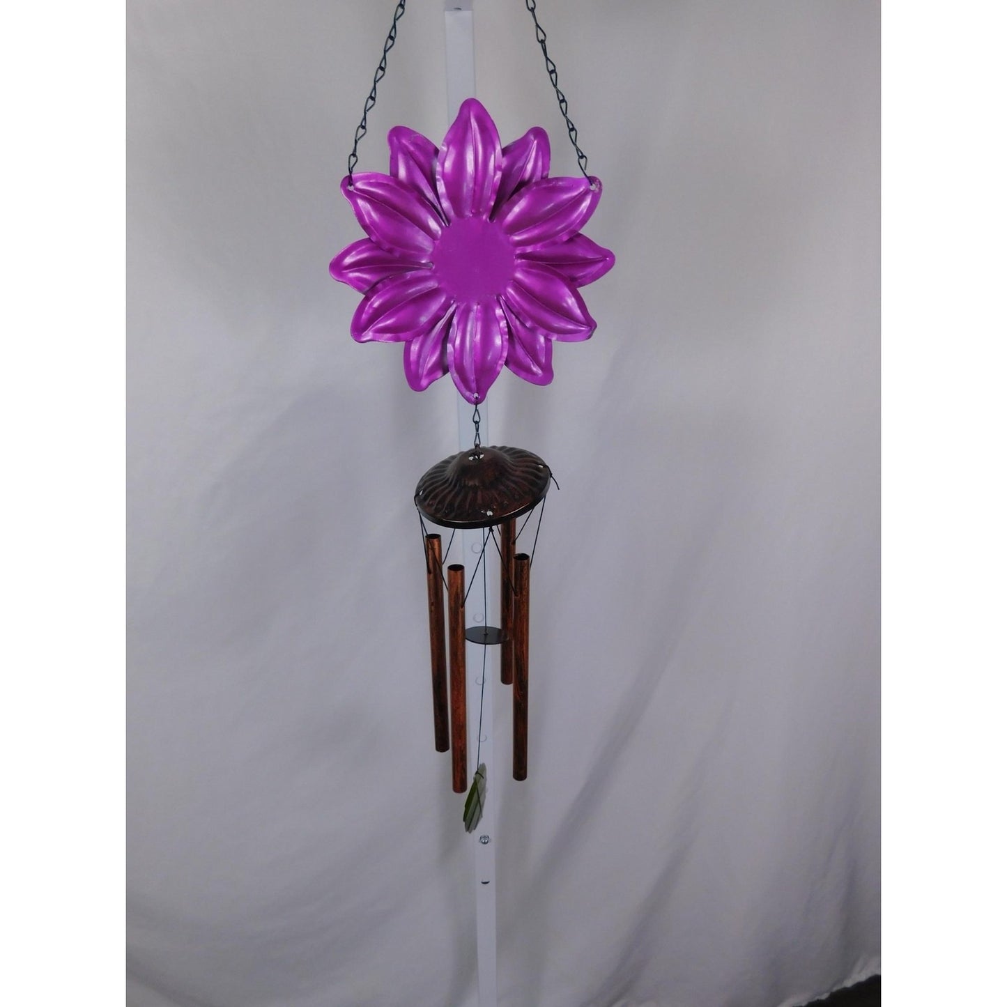 Purple Flower Metal Wind Chime Outdoor Garden Yard Decor Copper Tubes Hanging