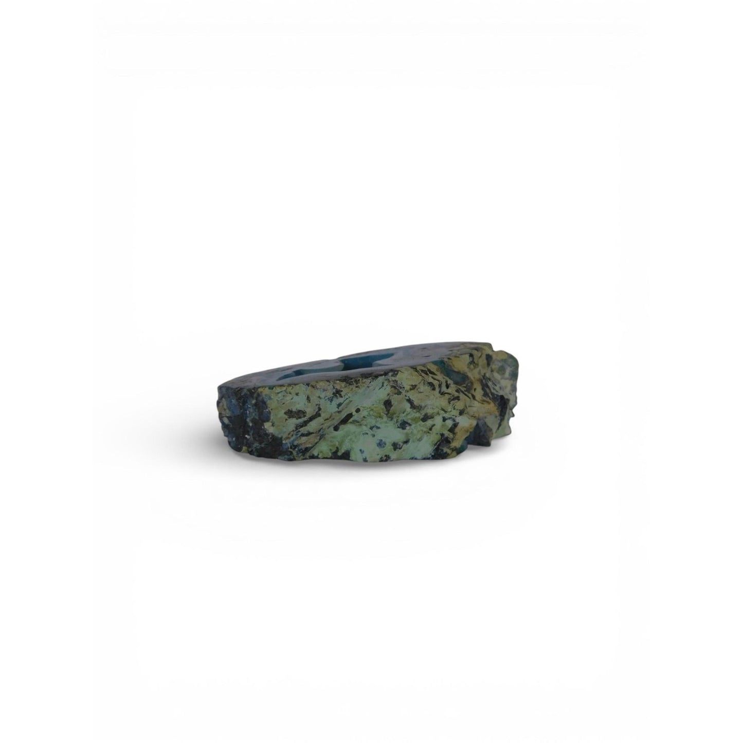 Blue Agate Geode Slice 0.62 Lb Raw Polished Freeform Stone Altar Decor