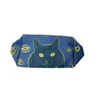 Cat & Eye Print Makeup Bag With Zipper Closure Compact Storage For Brushes & Sponges