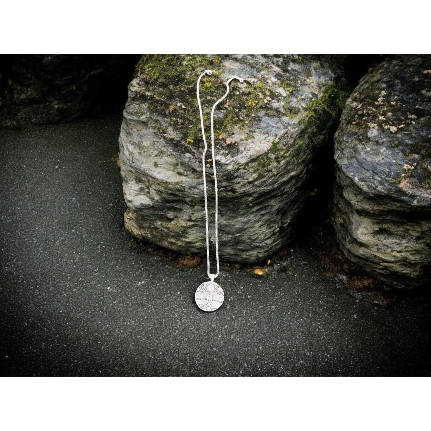 Tree Of Life Pendant Necklace 1.4" Diameter Silver-Tone Finish 23.5" Chain