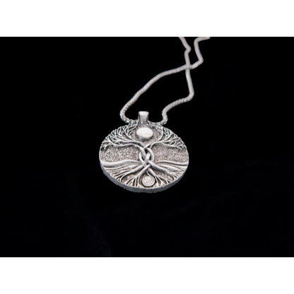 Tree Of Life Pendant Necklace 1.4" Diameter Silver-Tone Finish 23.5" Chain