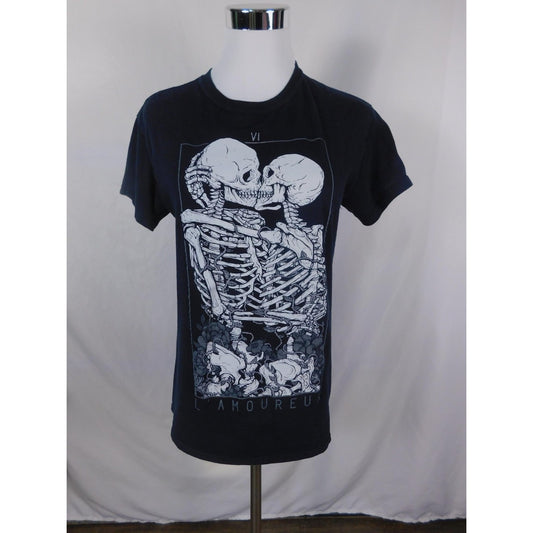 The Lovers Tarot Shirt Small Black Skeletons Graphic Gothic L'Amoureux