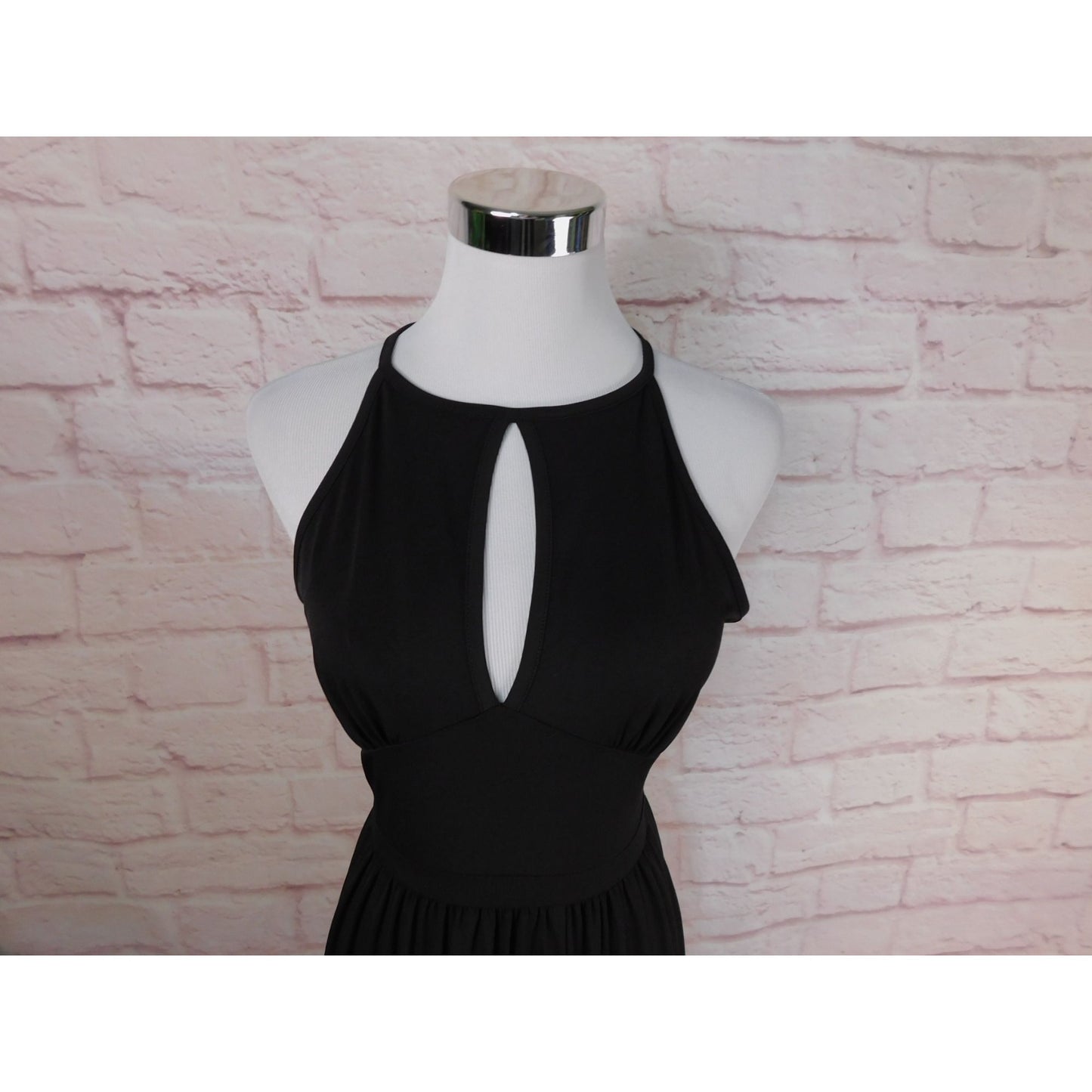 Michael Michael Kors XS Black Halter Gown Dress Keyhole Neckline NWT