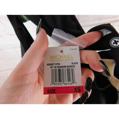 Michael Michael Kors XS Black Halter Gown Dress Keyhole Neckline NWT