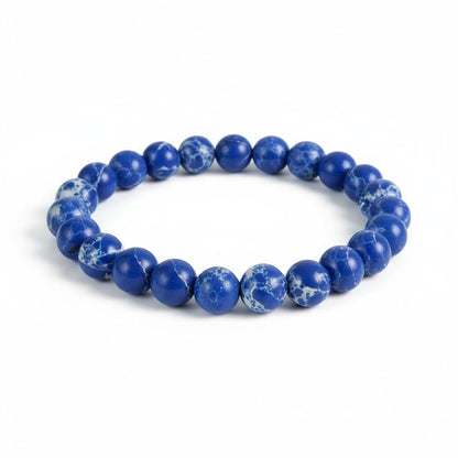 Imperial Jasper Bracelet 8mm Stretch Blue - New - Witchcore Earth