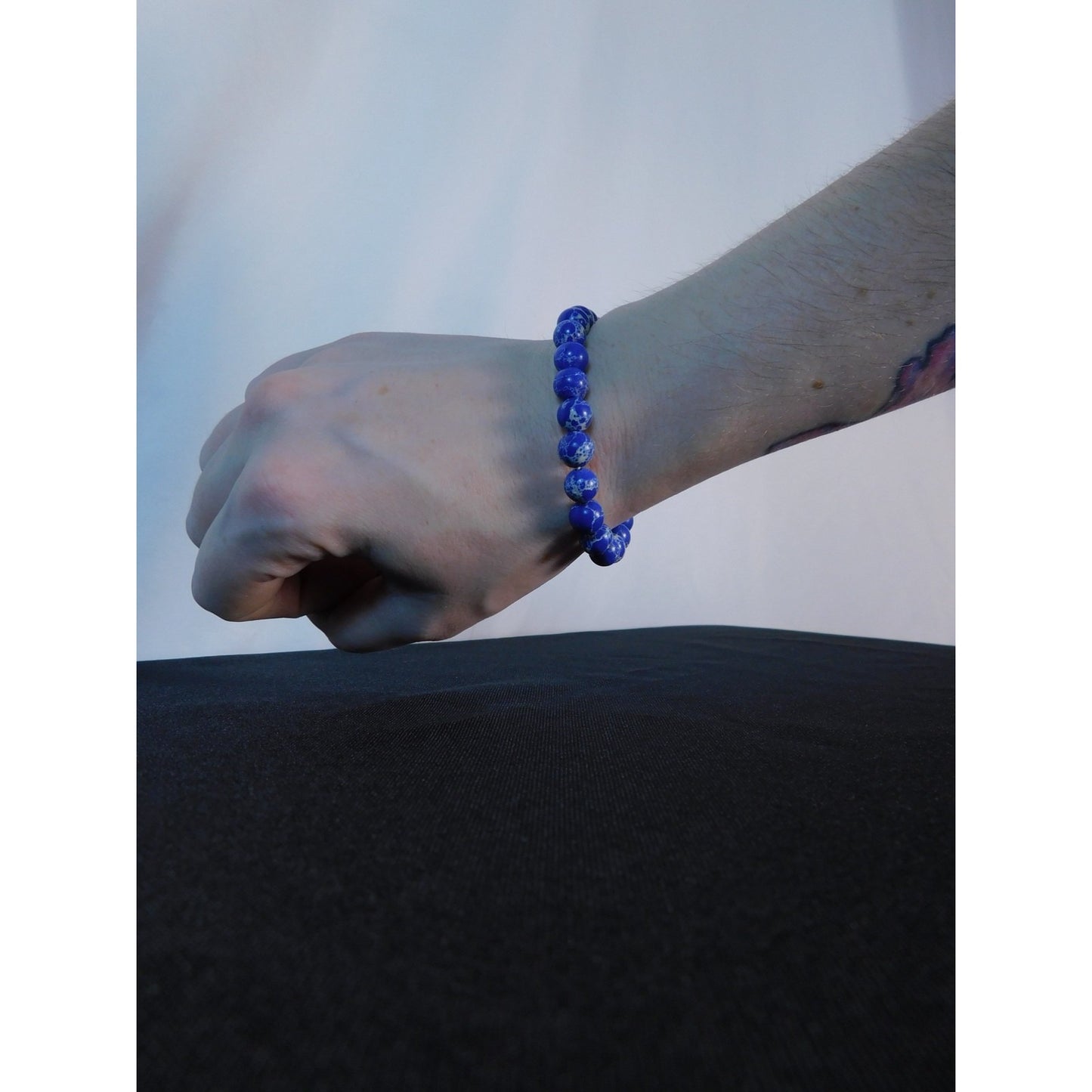 Imperial Jasper Bracelet 8mm Stretch Blue - New - Witchcore Earth