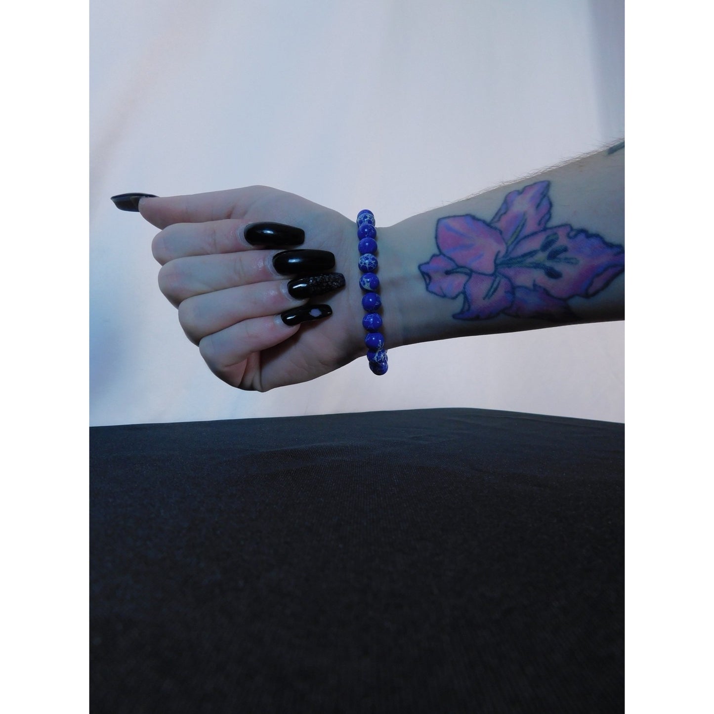 Imperial Jasper Bracelet 8mm Stretch Blue - New - Witchcore Earth