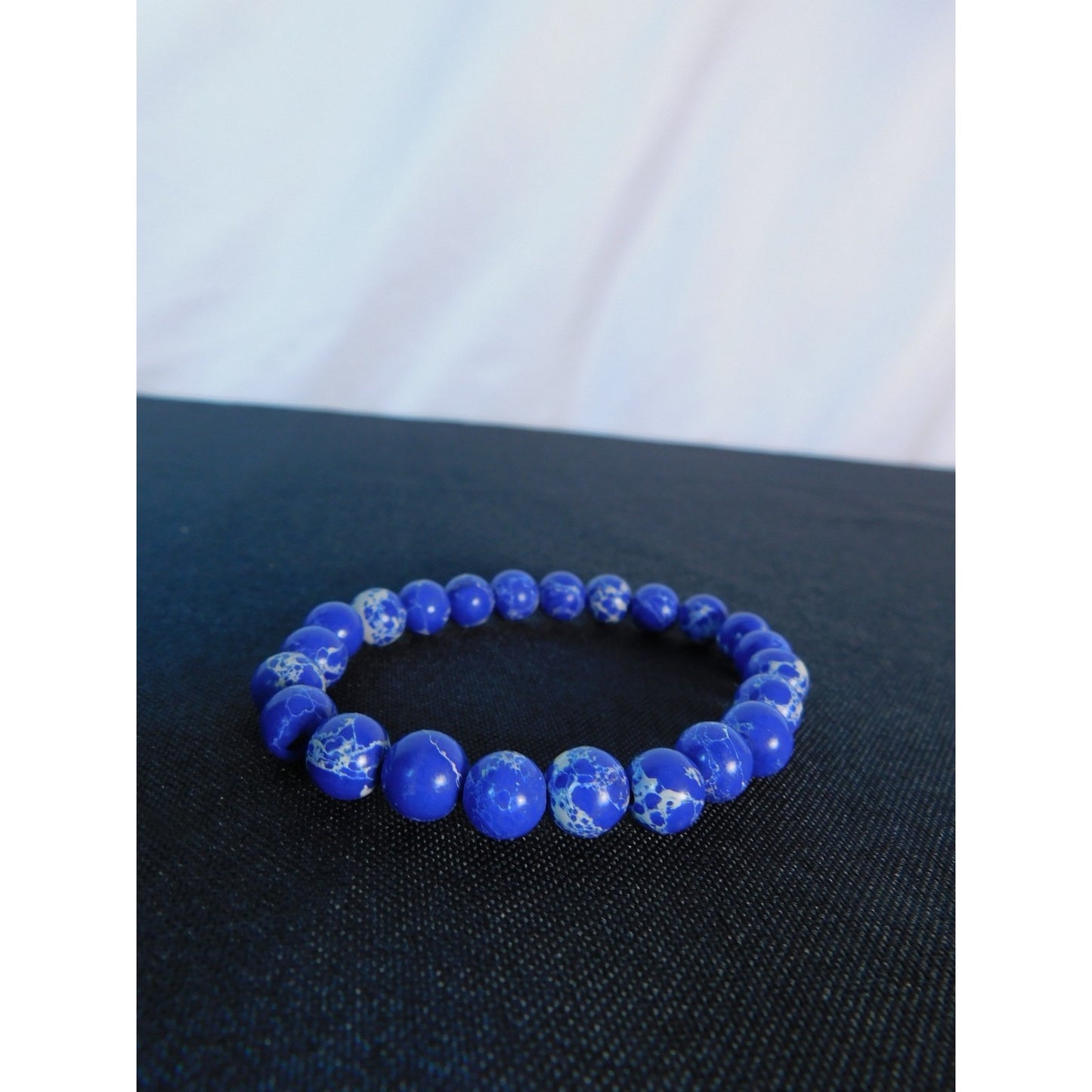 Imperial Jasper Bracelet 8mm Stretch Blue - New - Witchcore Earth