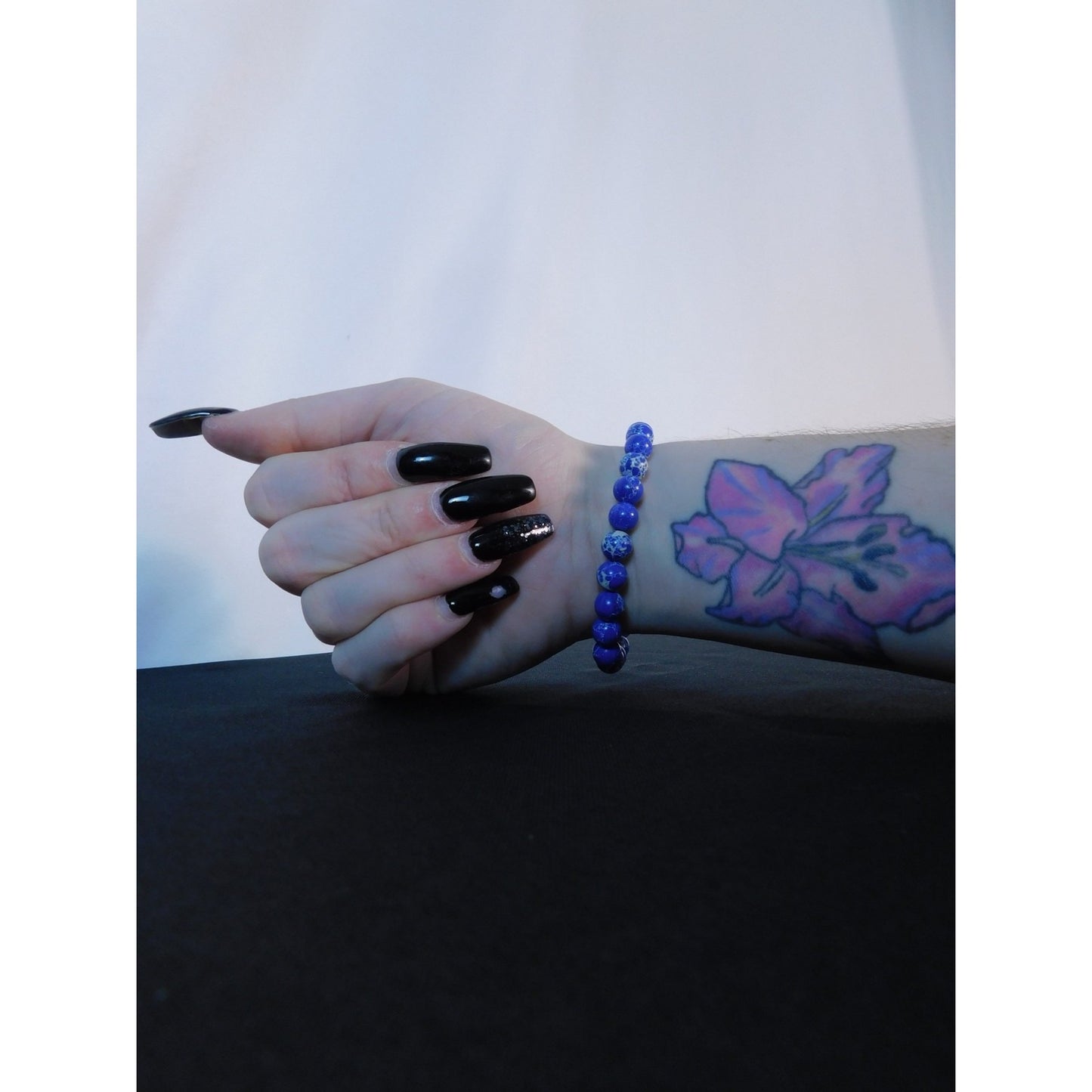 Imperial Jasper Bracelet 8mm Stretch Blue - New - Witchcore Earth