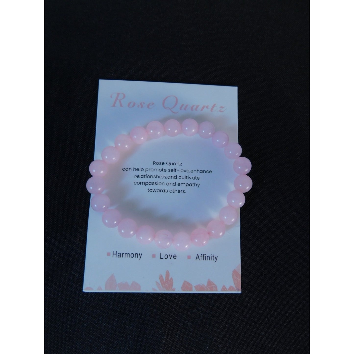 Rose Quartz Bracelet Stretch Beaded Gemstone Crystal Jewelry Harmony Love Gift
