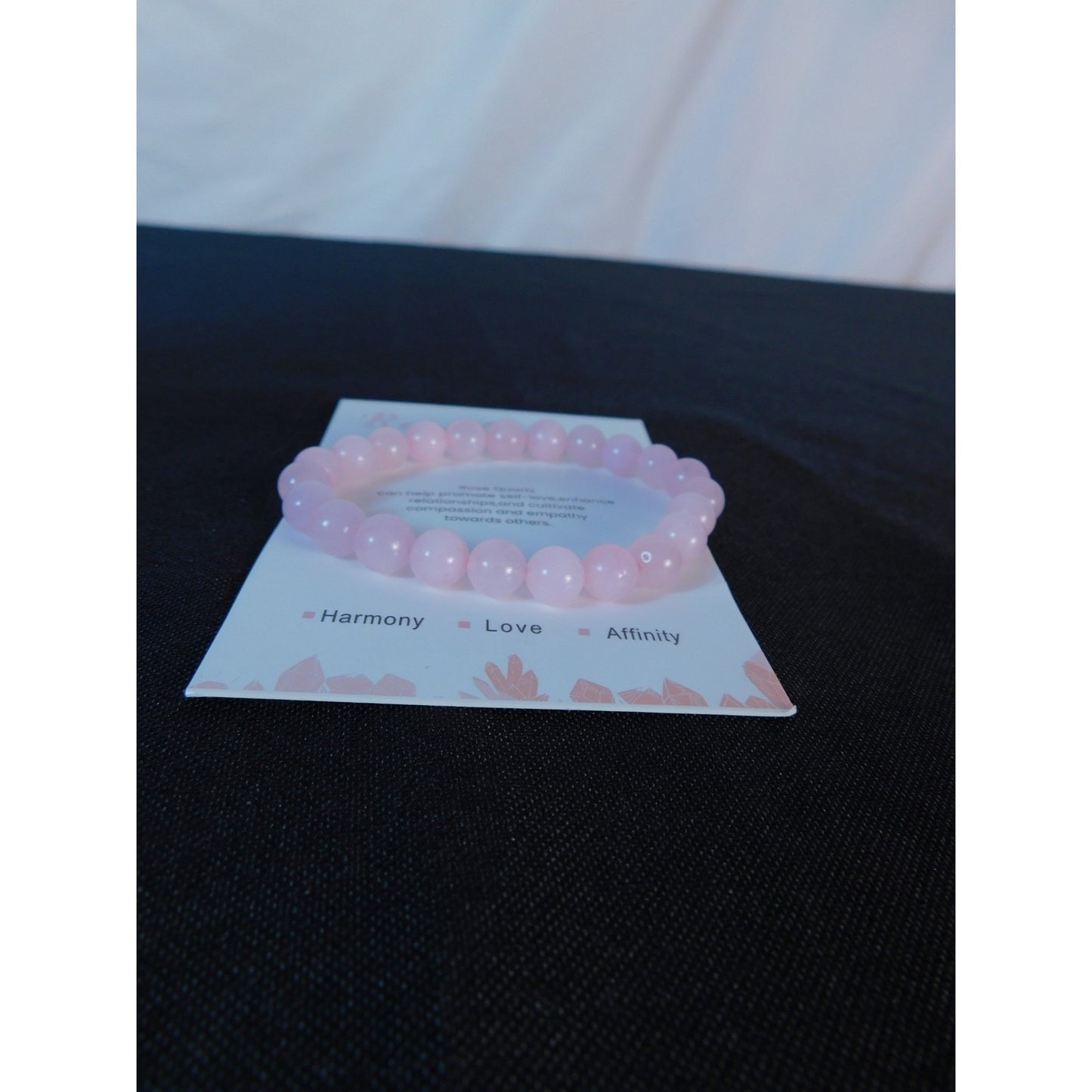 Rose Quartz Bracelet Stretch Beaded Gemstone Crystal Jewelry Harmony Love Gift