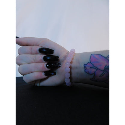 Rose Quartz Bracelet Stretch Beaded Gemstone Crystal Jewelry Harmony Love Gift