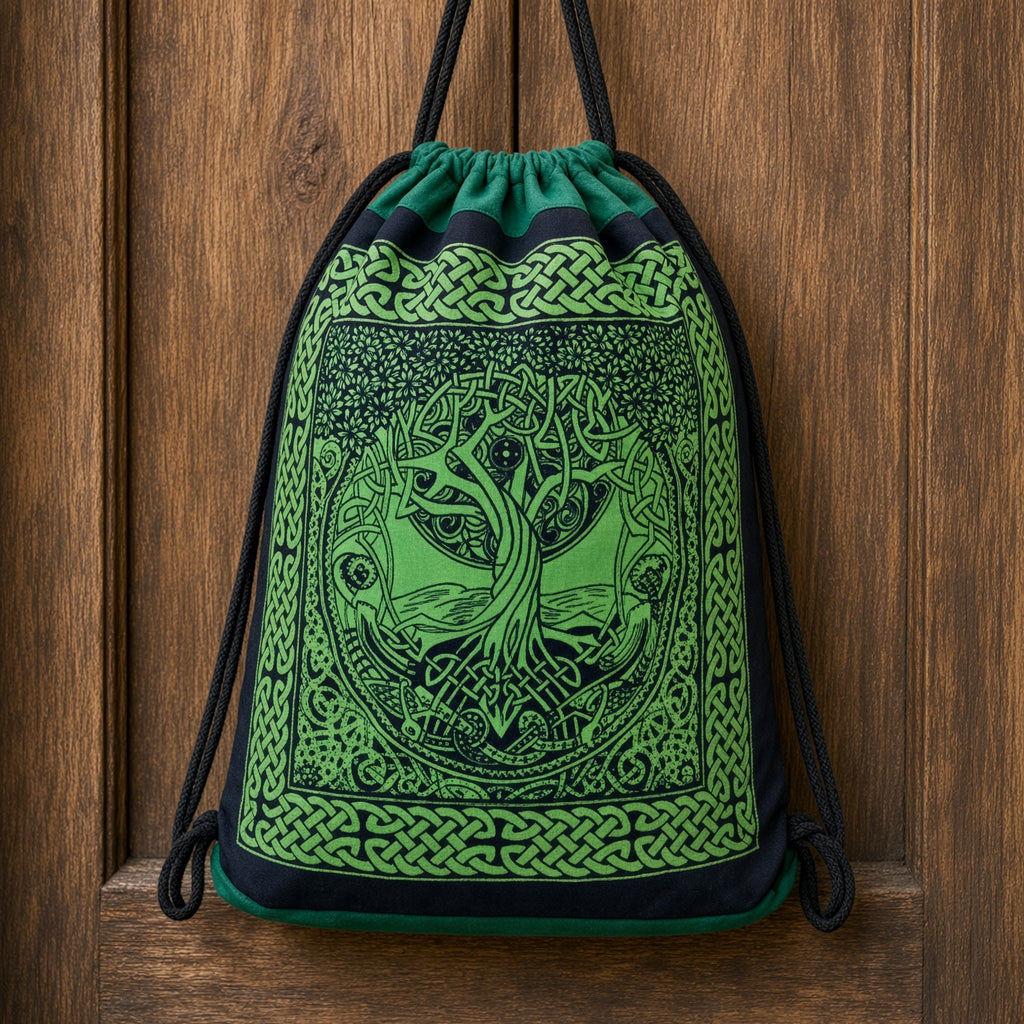 Tree of Life Drawstring Backpack 18" Cotton Cinch Bag