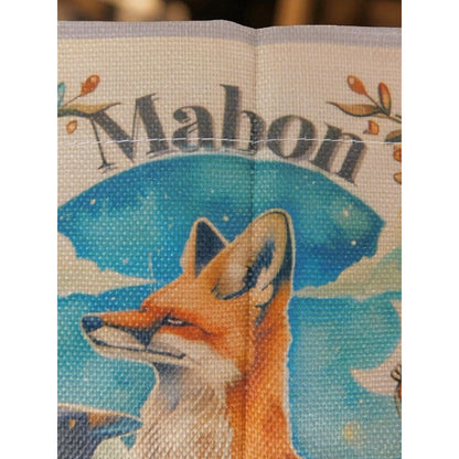 Mabon Autumn Garden Flag Blessings Fox Raven Pumpkins Fall Decor Outdoor Sign