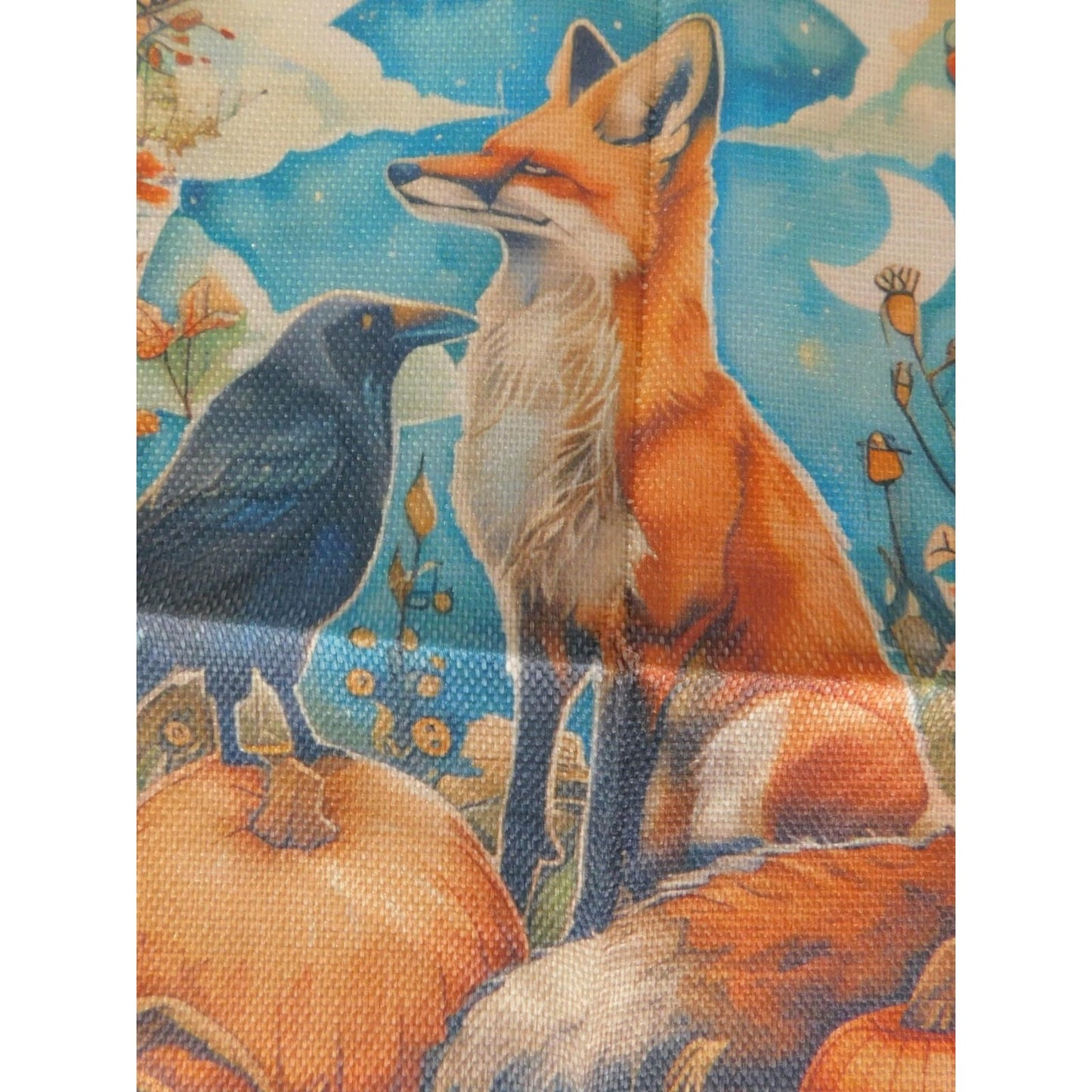 Mabon Autumn Garden Flag Blessings Fox Raven Pumpkins Fall Decor Outdoor Sign