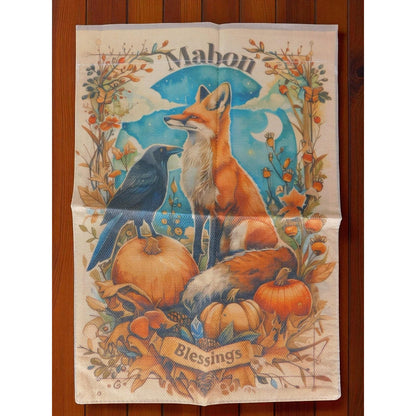 Mabon Autumn Garden Flag Blessings Fox Raven Pumpkins Fall Decor Outdoor Sign