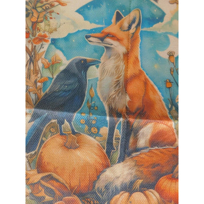 Mabon Autumn Garden Flag Blessings Fox Raven Pumpkins Fall Decor Outdoor Sign