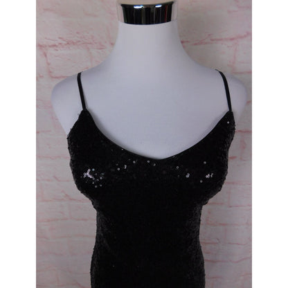 Crystal Doll Sequin Bodycon Dress Black S Women