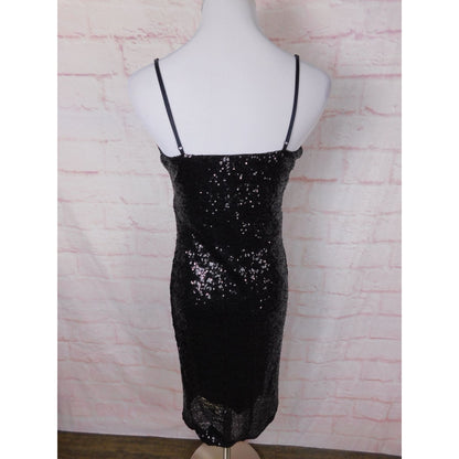 Crystal Doll Sequin Bodycon Dress Black S Women