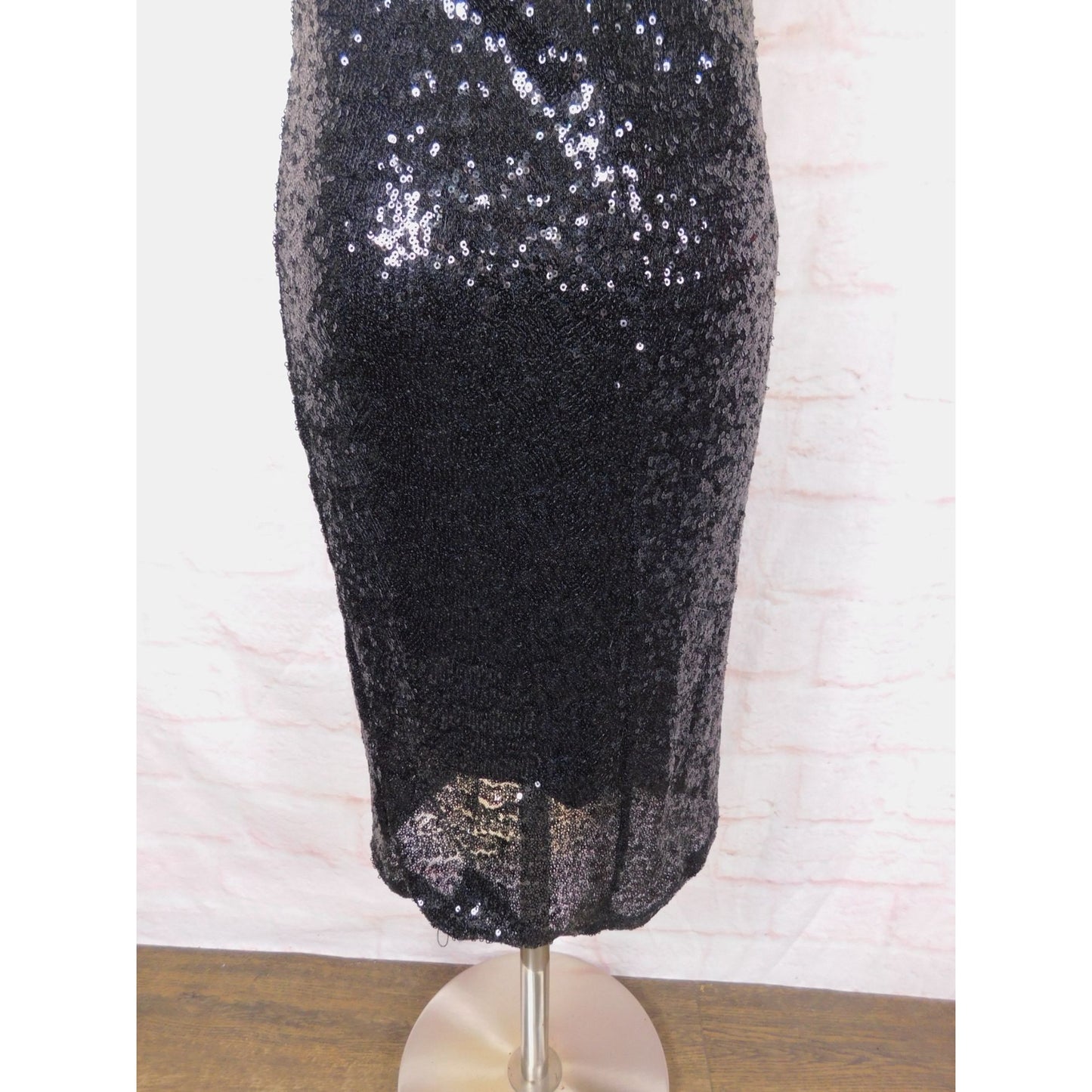 Crystal Doll Sequin Bodycon Dress Black S Women