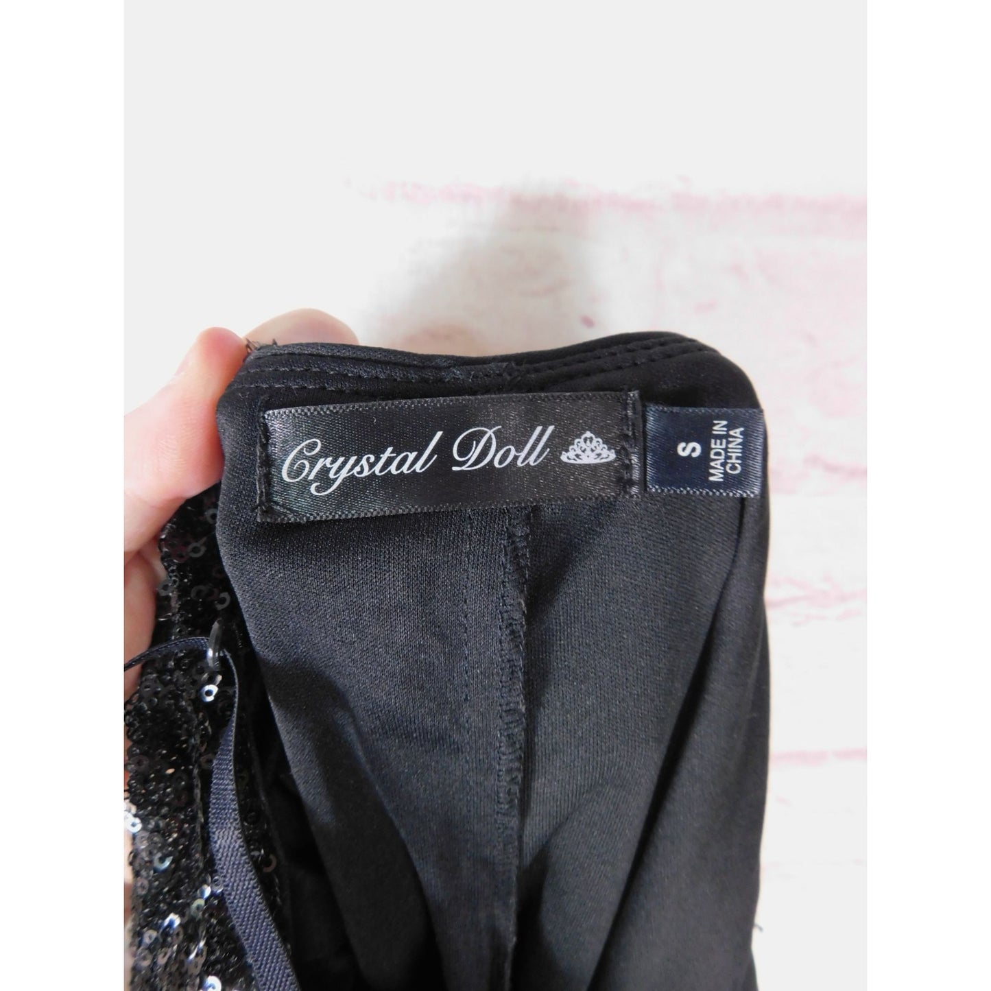 Crystal Doll Sequin Bodycon Dress Black S Women