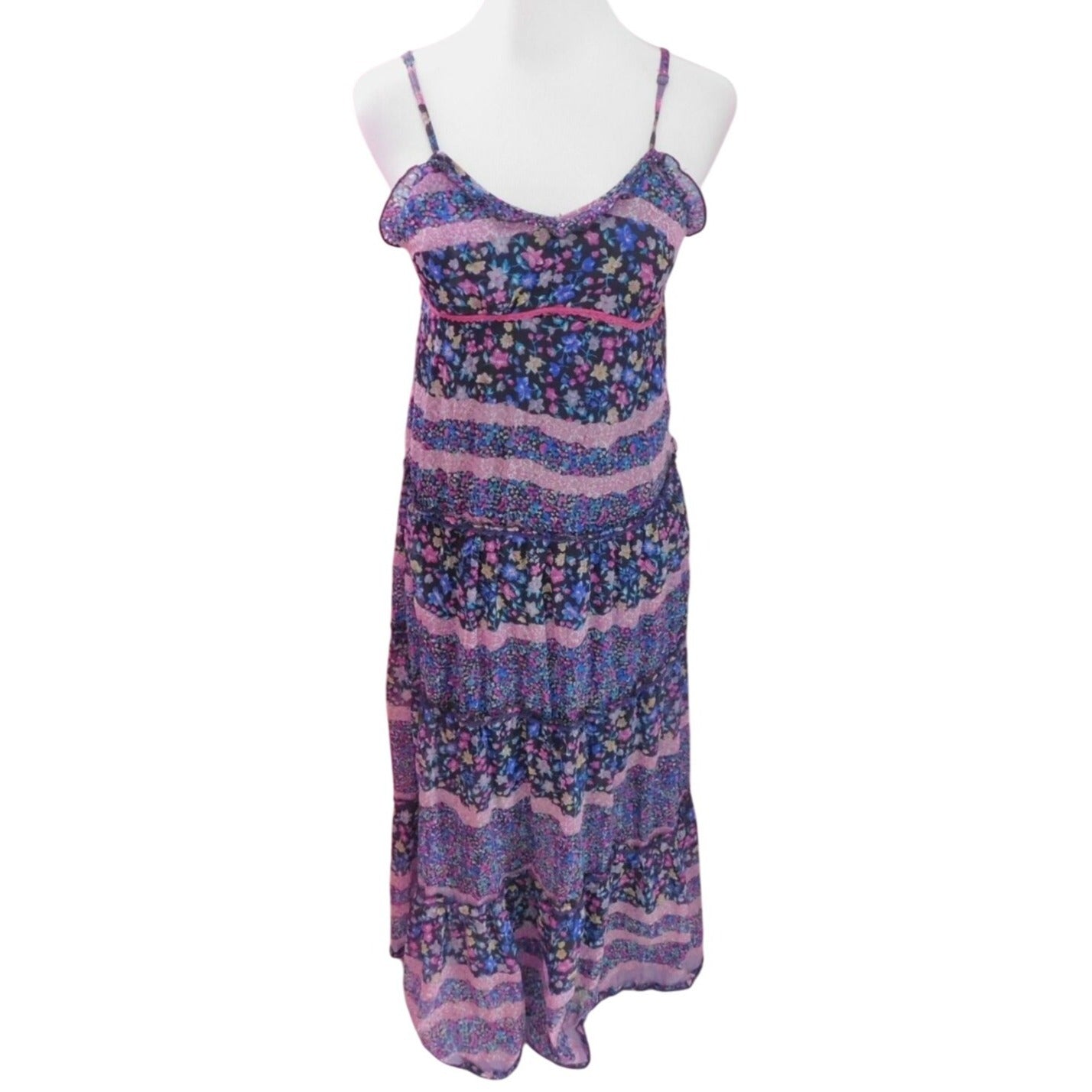 Patrons Of Peace Floral Boho Maxi XS - Adjustable Straps - Excellent