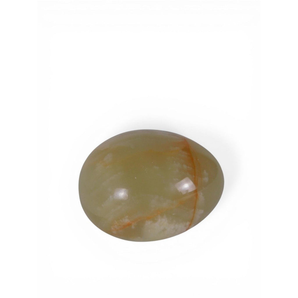 Polished Green Onyx Stone Egg 0.93 lb Banded Crystal Witch Altar Decor Stone