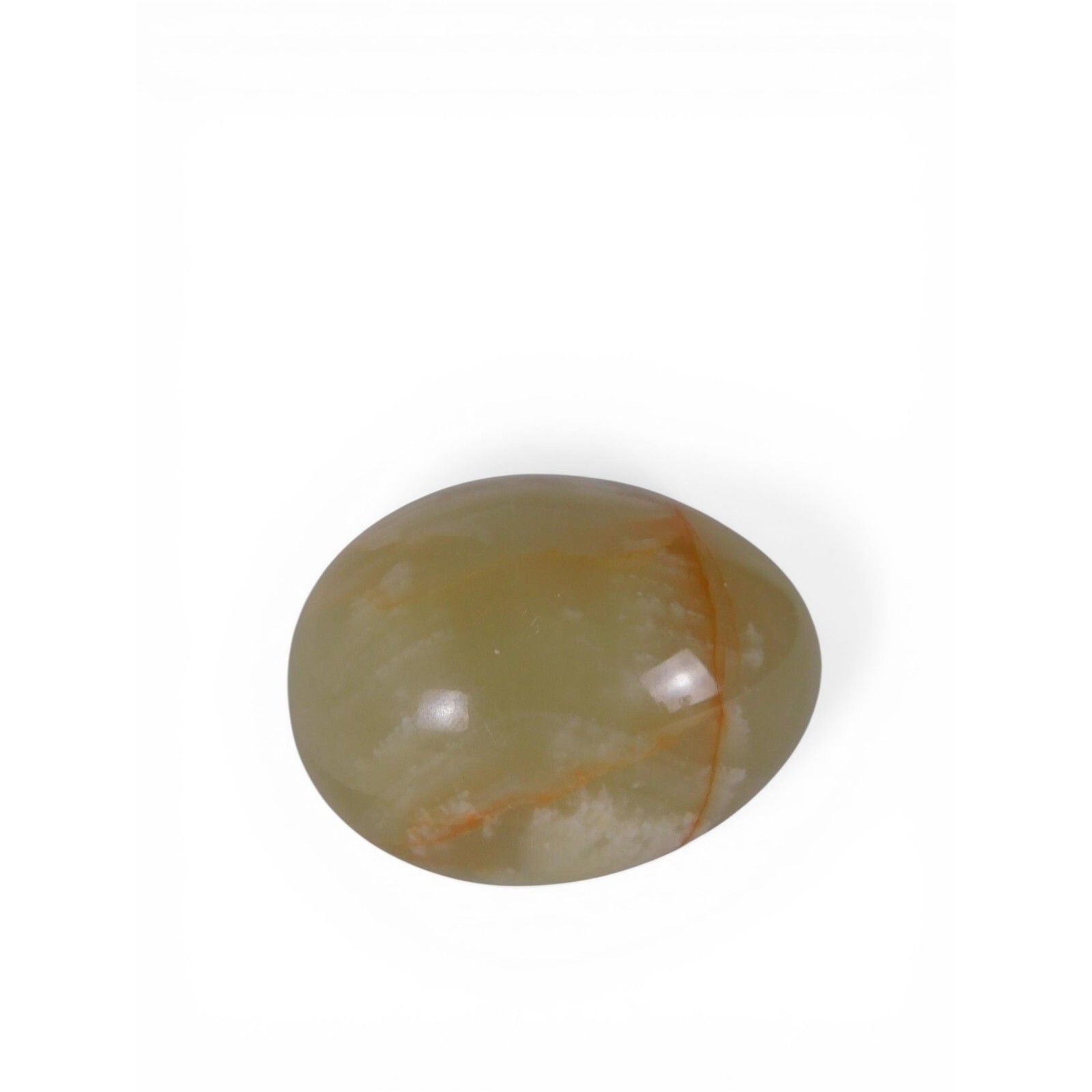 Polished Green Onyx Stone Egg 0.93 lb Banded Crystal Witch Altar Decor Stone