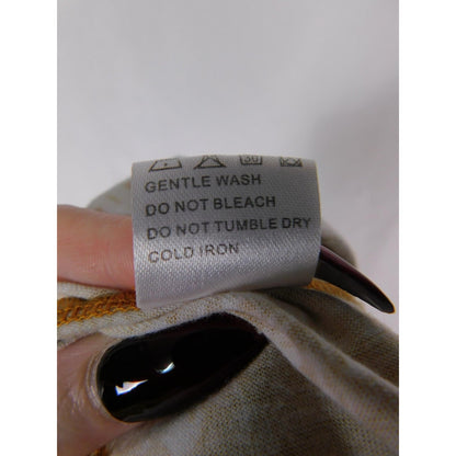 Huhot Dress Womens Large Orange White Halter Tie Back Floral Palm Print Midi