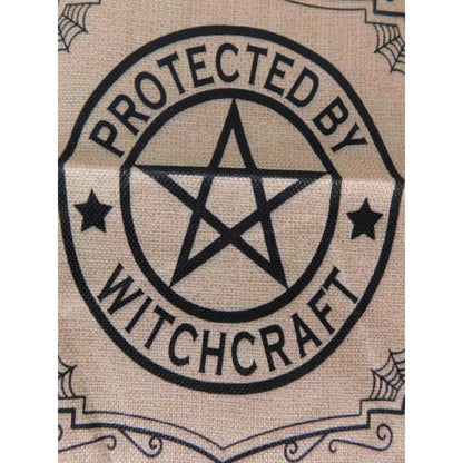 Protected by Witchcraft Garden Flag Halloween Outdoor Yard Banner Pagan Wicca